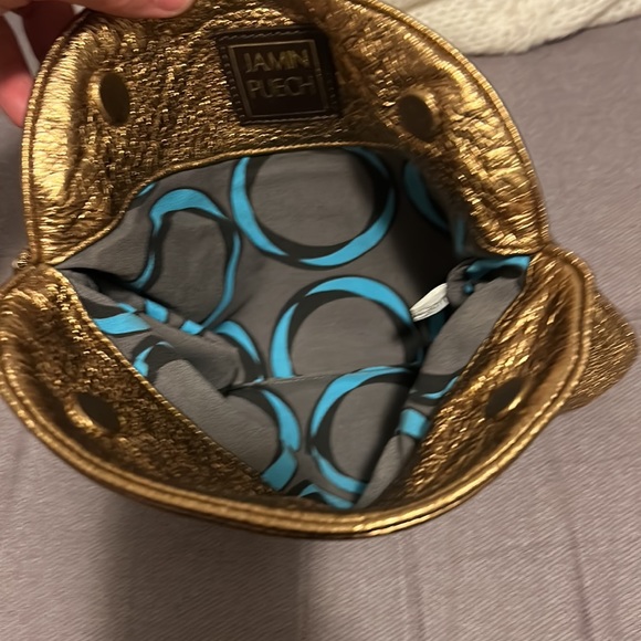 Jamin Puech Gold Magnetic Foldover Leather Clutch - Picture 5 of 8